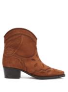 Matchesfashion.com Ganni - Texas Suede Cowboy Boots - Womens - Tan