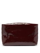Matchesfashion.com Kassl Editions - Lacquered-leather Padded Clutch - Womens - Burgundy