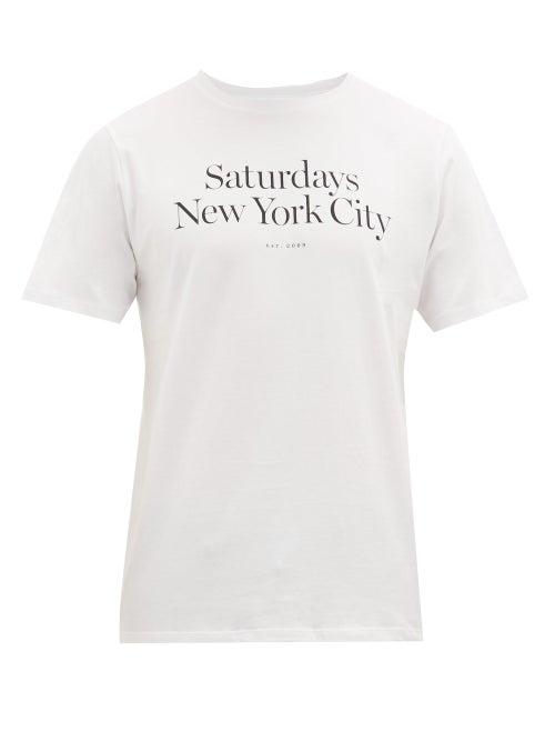 Matchesfashion.com Saturdays Nyc - Miller Logo-print Cotton T-shirt - Mens - White