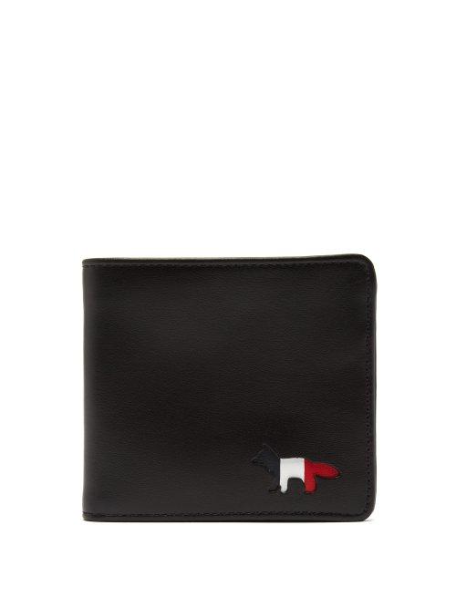 Matchesfashion.com Maison Kitsun - Tricolour Fox Bi Fold Leather Wallet - Mens - Black