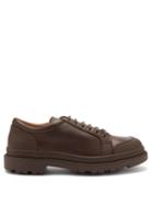 Matchesfashion.com Brunello Cucinelli - Chunky-sole Grained-leather Derby Shoes - Mens - Dark Brown