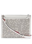 Matchesfashion.com Christian Louboutin - Skypouch Spike Embellished Leather Clutch - Mens - White