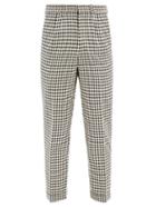 Matchesfashion.com Ami - Checked Pleated Cotton Trousers - Mens - Black White