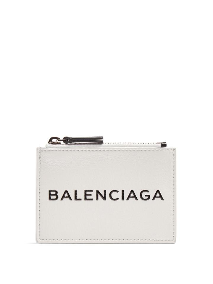 Balenciaga Logo-embossed Leather Cardholder