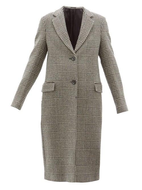 Matchesfashion.com Officine Gnrale - Eden Prince Of Wales Checked Wool Coat - Womens - Black White
