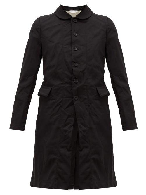 Matchesfashion.com Comme Des Garons Comme Des Garons - Single-breasted Crinkled-crepe Coat - Womens - Black