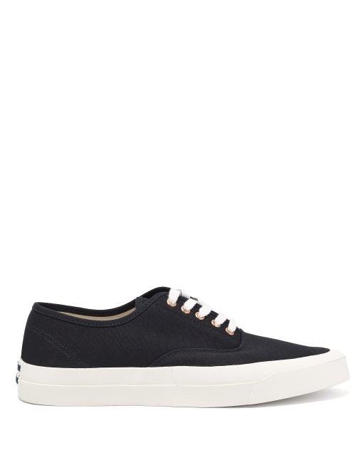 Matchesfashion.com Maison Kitsun - Heel-logo Cotton-canvas Trainers - Mens - Black