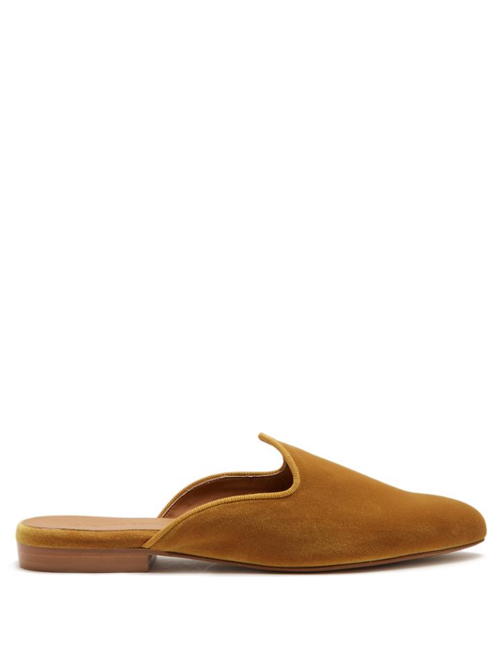Le Monde Beryl Venetian Backless Velvet Slipper Shoes