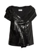 Matchesfashion.com Osman - Sigourni Sequin Embellished Top - Womens - Black