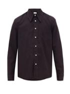 Matchesfashion.com Lemaire - Contrast Topstitched Cotton Poplin Shirt - Mens - Navy