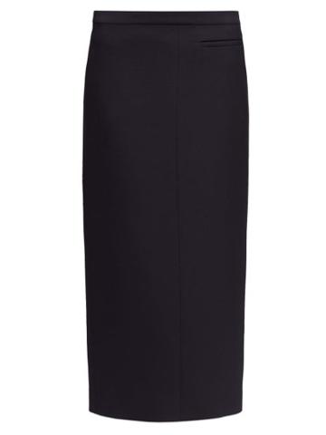 Matchesfashion.com The Row - Pol Wool Pencil Skirt - Womens - Black