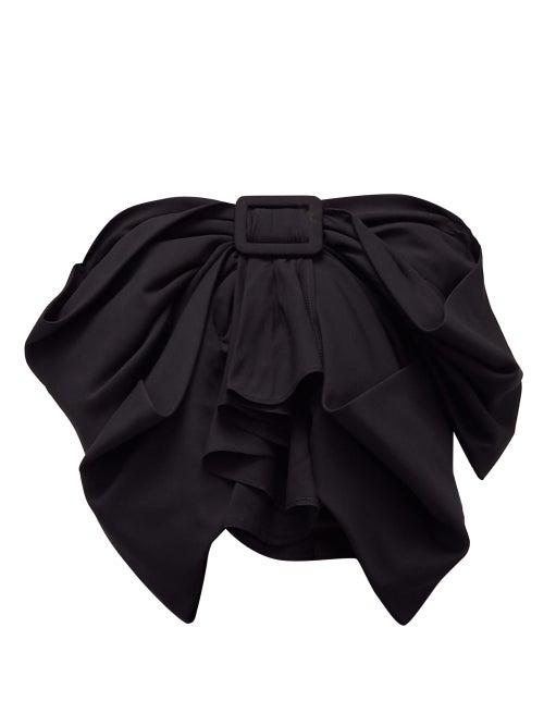 Matchesfashion.com The Attico - Bow-front Cropped Top - Womens - Black
