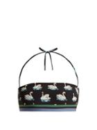 Matchesfashion.com Stella Mccartney - Swan Print Halterneck Bandeau Bikini Top - Womens - Black Multi