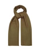 Matchesfashion.com Denis Colomb - Kiri Cashmere Herringbone Twill Scarf - Womens - Khaki