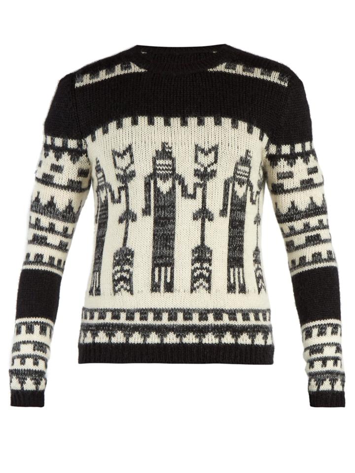 Saint Laurent Totem Knit Crew-neck Sweater