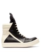 Matchesfashion.com Rick Owens - Geobasket High Top Leather Trainers - Mens - Black White