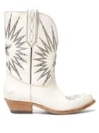 Matchesfashion.com Golden Goose Deluxe Brand - Wish Star Embroidered Leather Boots - Womens - White