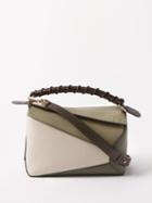 Loewe - Puzzle Small Leather Cross-body Bag - Womens - Green Multi