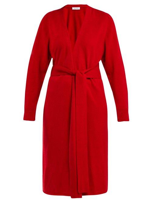 Matchesfashion.com Ryan Roche - Tie Waist Cashmere Cardigan - Womens - Red