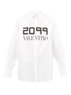 Matchesfashion.com Valentino - 2099 Logo Print Cotton Shirt - Mens - White