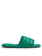 Matchesfashion.com Balenciaga - Hotel Line Logo Jacquard Slides - Womens - Green