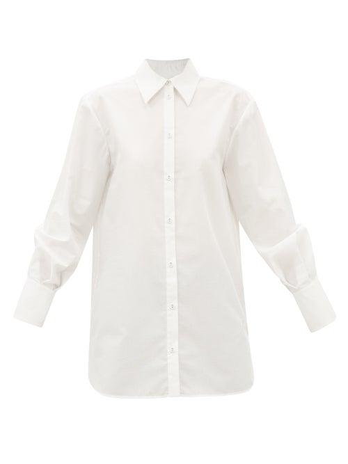 Erdem - Boyfriend Cotton-poplin Shirt - Womens - White