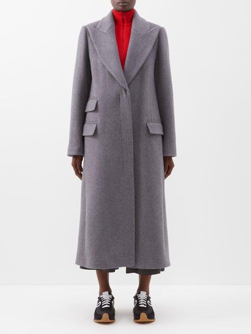 Loewe - Oversized Wool-felt Coat - Womens - Grey