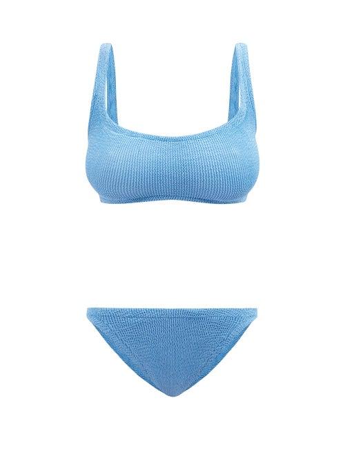 Hunza G - Xandra Crinkle-jersey Bikini - Womens - Sky Blue