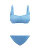 Hunza G - Xandra Crinkle-jersey Bikini - Womens - Sky Blue