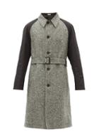 Matchesfashion.com Alexander Mcqueen - Contrast-sleeves Wool-tweed Trench Coat - Mens - Black White