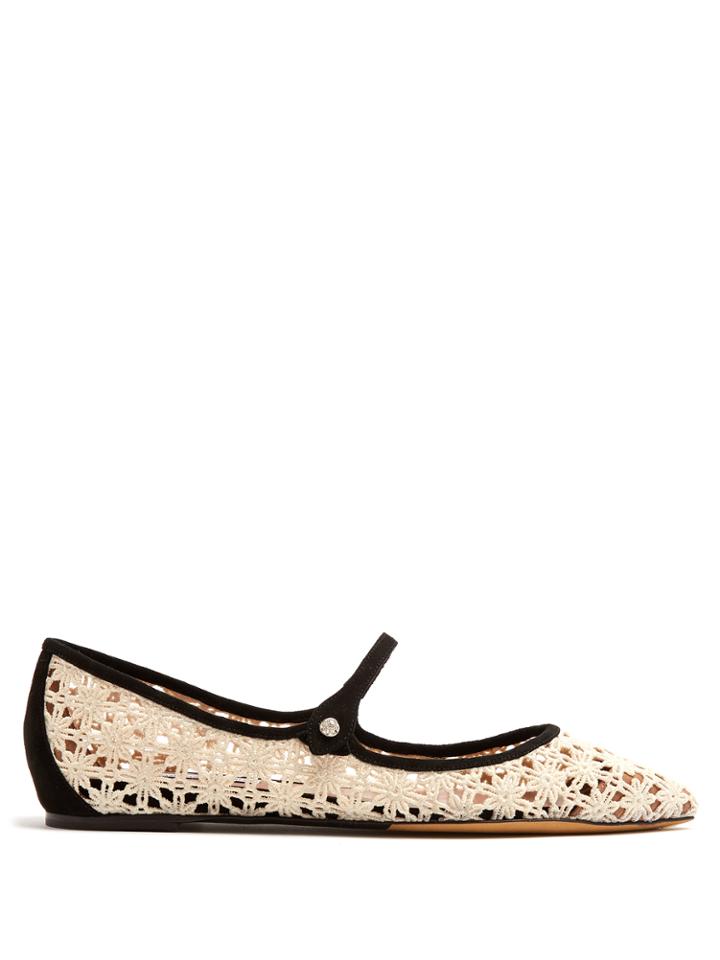 Tabitha Simmons Hermione Point Toe Crochet Flats