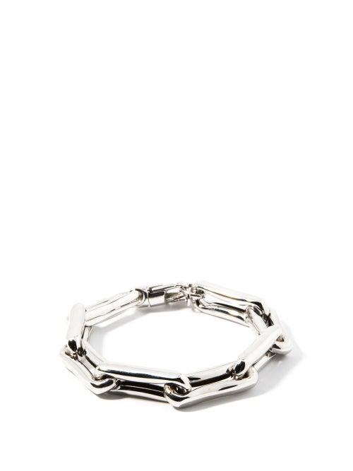 Matchesfashion.com Lauren Rubinski - Square-link Xl 14kt White-gold Bracelet - Womens - White Gold