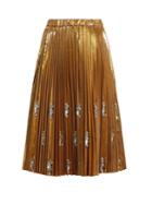 No. 21 Embellished Pleated Midi Skirt