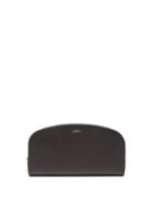Ladies Accessories A.p.c. - Half Moon Saffiano-leather Continental Wallet - Womens - Black