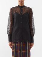 Gucci - Gg-embroidered Lace Blouse - Womens - Black