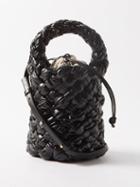 Bottega Veneta - Kalimero Mini Intrecciato-leather Bucket Bag - Womens - Black