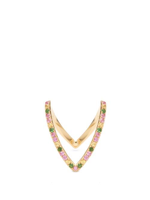 Matchesfashion.com Yvonne Lon - Viviane Sapphire, Tsavorite & 18kt Gold Ring - Womens - Multi