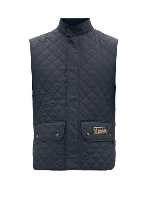 Belstaff - Diamond-quilted Padded Gilet - Mens - Navy