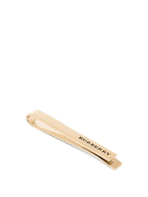 Matchesfashion.com Burberry - Logo Engraved Tie Pin - Mens - Gold
