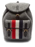 Thom Browne - Tricolour-stripe Wool-blend Felt Backpack - Mens - Grey