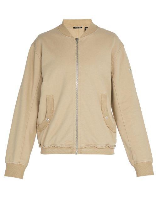 Matchesfashion.com Helmut Lang - Distressed Cotton Bomber Jacket - Mens - Grey