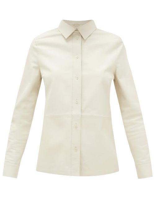 Matchesfashion.com Stand Studio - Gabi Leather Shirt - Womens - Ivory