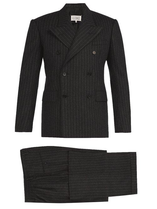 Matchesfashion.com Maison Margiela - Pinstripe Wool Felt Three Piece Suit - Mens - Charcoal