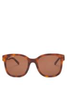Matchesfashion.com Balenciaga - Monogram Tortoiseshell-acetate Square Sunglasses - Mens - Brown