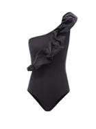 Maygel Coronel - Elena Ruffled One-shoulder Swimsuit - Womens - Black