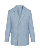 Matchesfashion.com Dunhill - Kensington Double Breasted Mohair Blend Jacket - Mens - Light Blue
