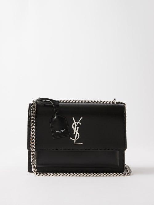 Saint Laurent - Sunset Medium Leather Shoulder Bag - Womens - Black