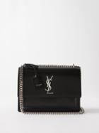 Saint Laurent - Sunset Medium Leather Shoulder Bag - Womens - Black