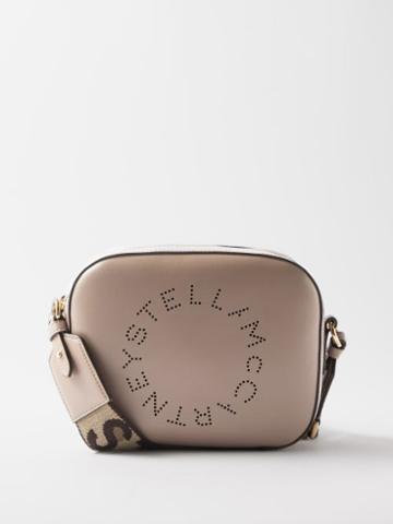 Stella Mccartney - Perforated-logo Small Faux-leather Cross-body Bag - Womens - Beige