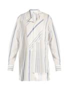 Loewe Asymmetric Wing-collar Striped Cotton-blend Shirt